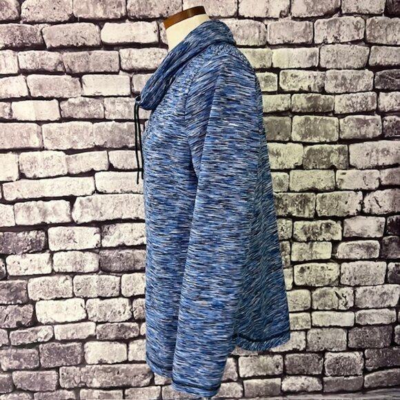 T By Talbots Blue, White & Black Heathered Pullover Sweater Size L - Picture 3 of 7